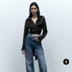 Zara satin tied top size S